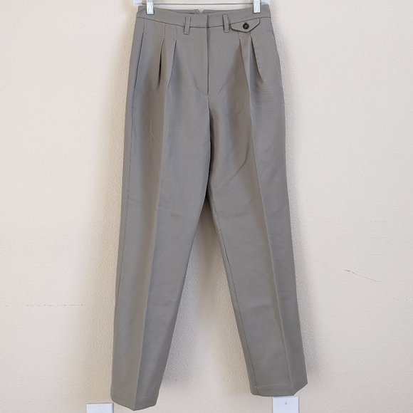 Anine Bing Wool Pleated Pants Chino Trouser 2 Old Money Quiet Luxury Minimalist - Picture 4 of 9